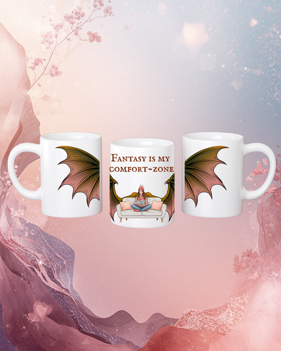 Tazza "Fantasy is my comfort-zone" – Mug per Lettori che sognano avventure
