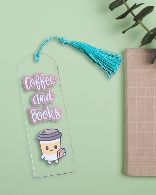 Segnalibro plastica traparente "Coffee and books"