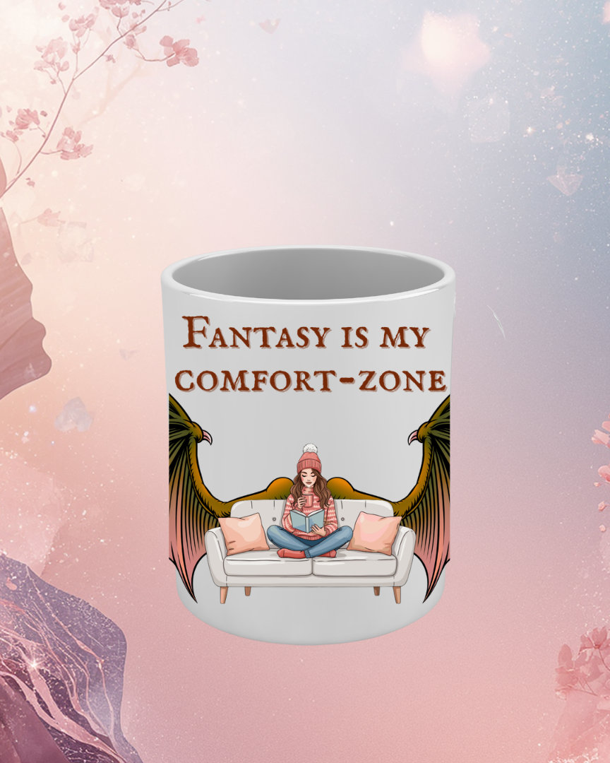 Tazza "Fantasy is my comfort-zone" – Mug per Lettori che sognano avventure