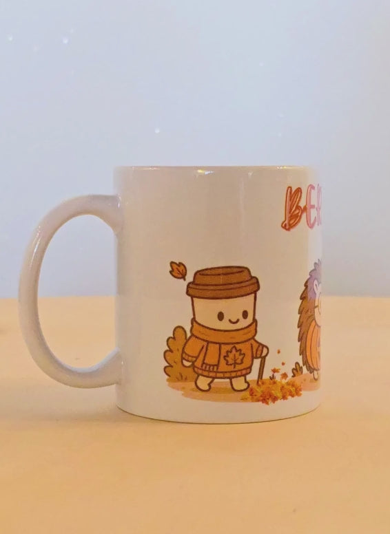Tazza in ceramica bianca con grafica "Ber months"